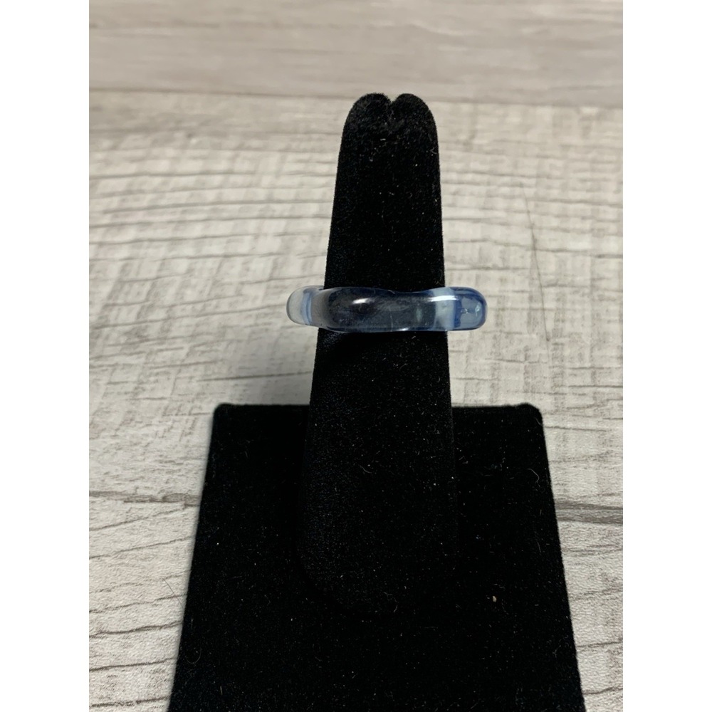Colorful Acrylic Ring - Transparent Resin Geometric Square Irregular Ring Blue